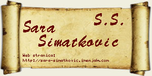 Sara Simatković vizit kartica